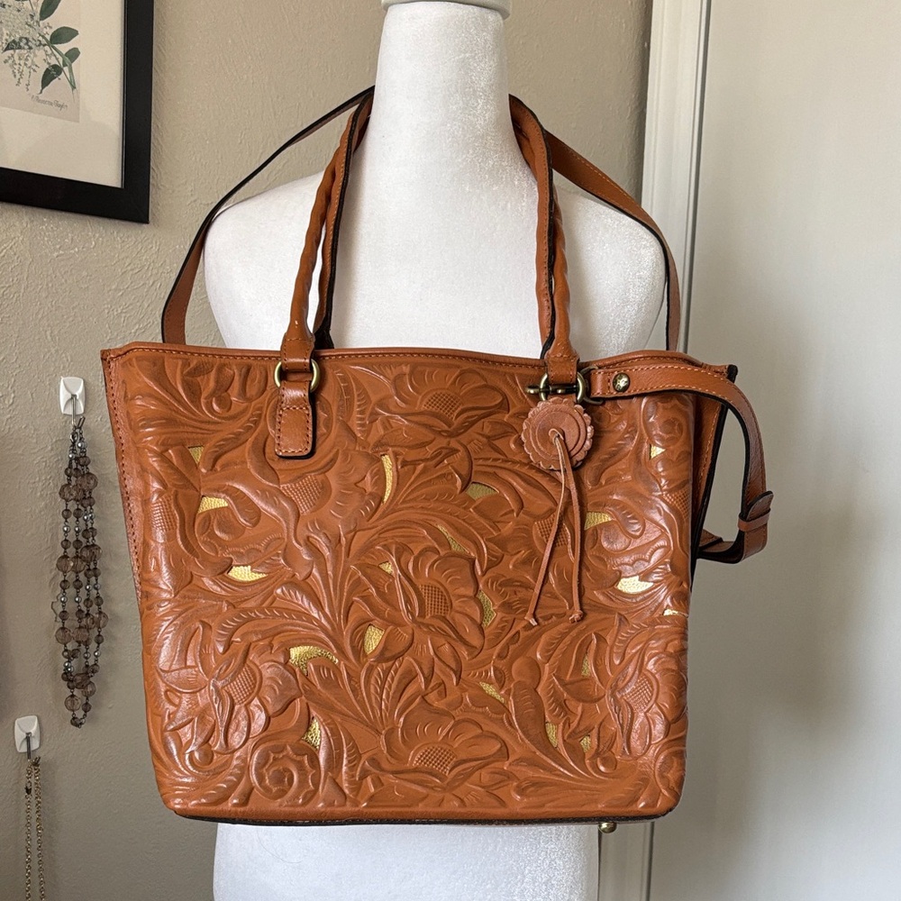 AUTUMN COLORS SALE Patricia Nash Adeline Cognac Leather Tote Bag